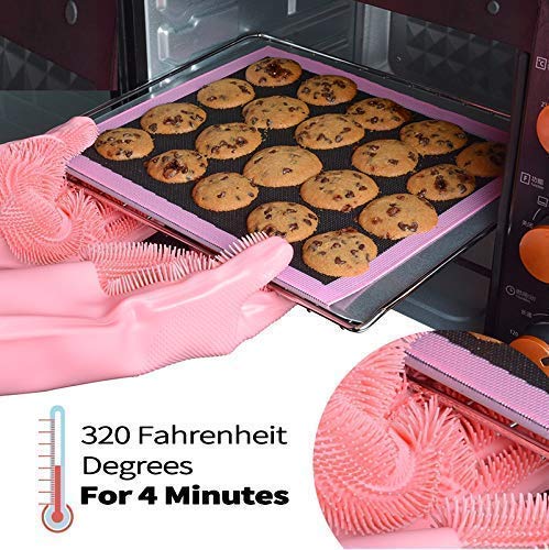 Buy 1 Get 1 - Magic Silicone Dish Washing Gloves, Silicon Cleaning Gloves, Silicon Hand Gloves for Kitchen Dishwashing and Pet Grooming, Great for Washing Dish, Car, Bathroom Multicolour, 1 Pair GenzVybs